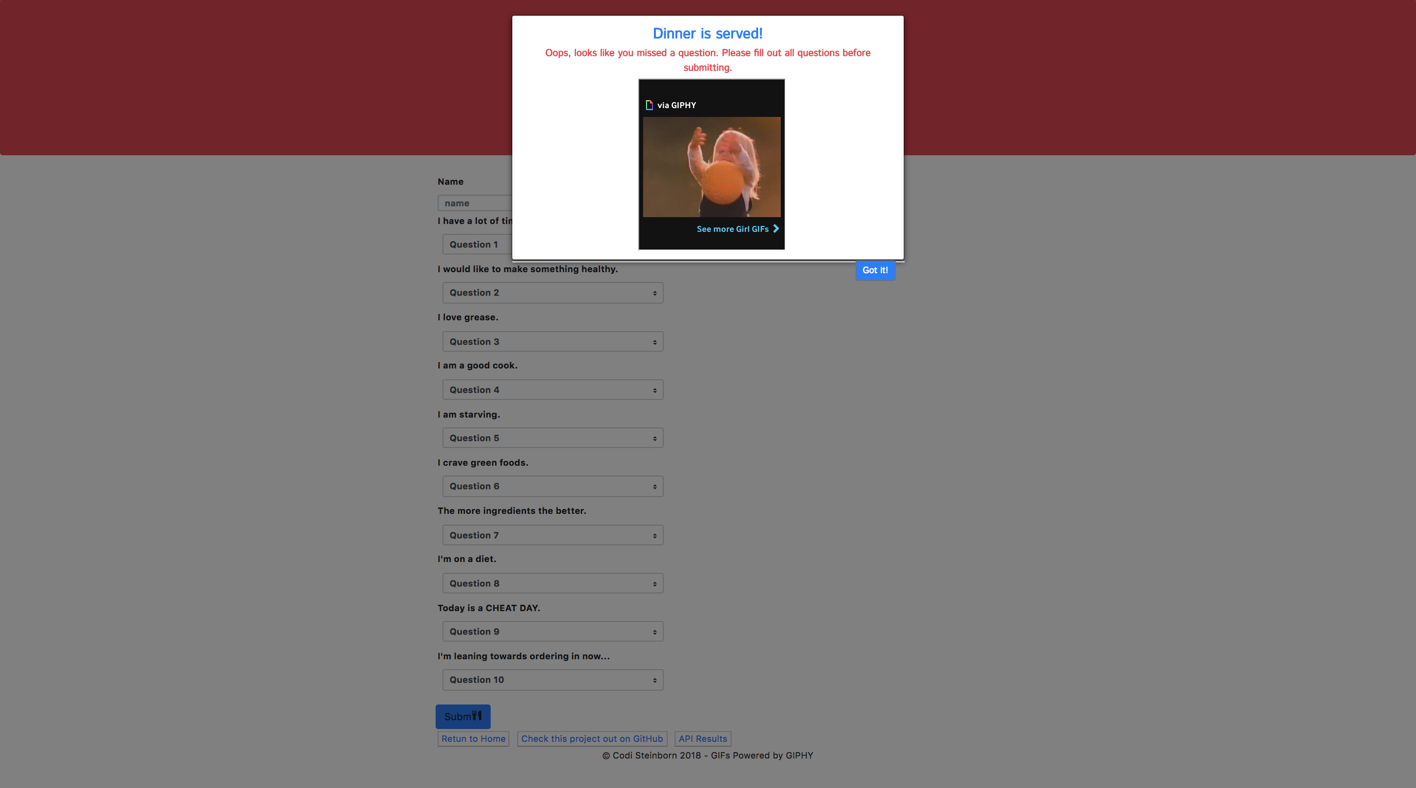 Results Page